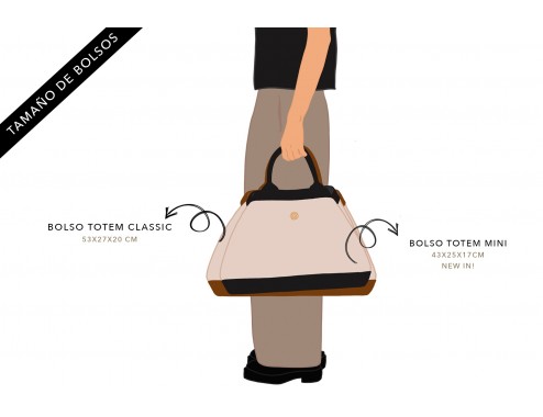 BOLSO TOTEM MEDIANO CANVAS LEATHER