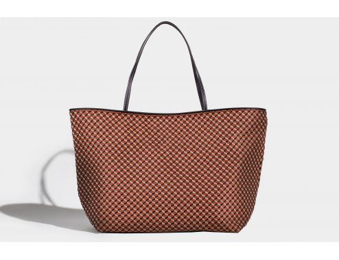 BOLSO SHOPPER CUBIC AND LEATHER TEJA