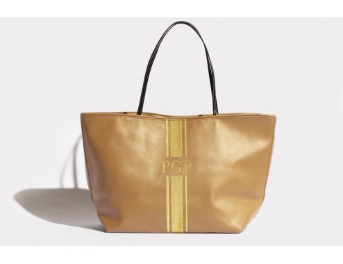 BOLSO SHOPPER SMOOTH TOFFEE TOTAL GOLD